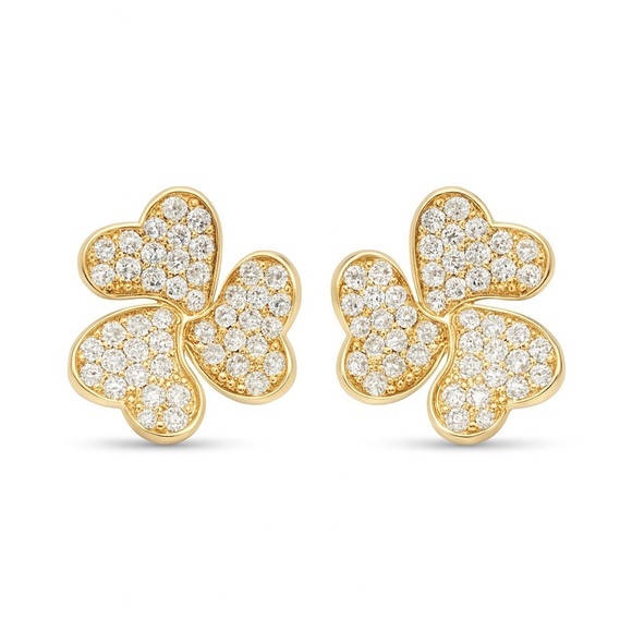 Anthropologie Jewelry - ⚜️ Elegant Clip-on Gold and Silver Clover Earrings